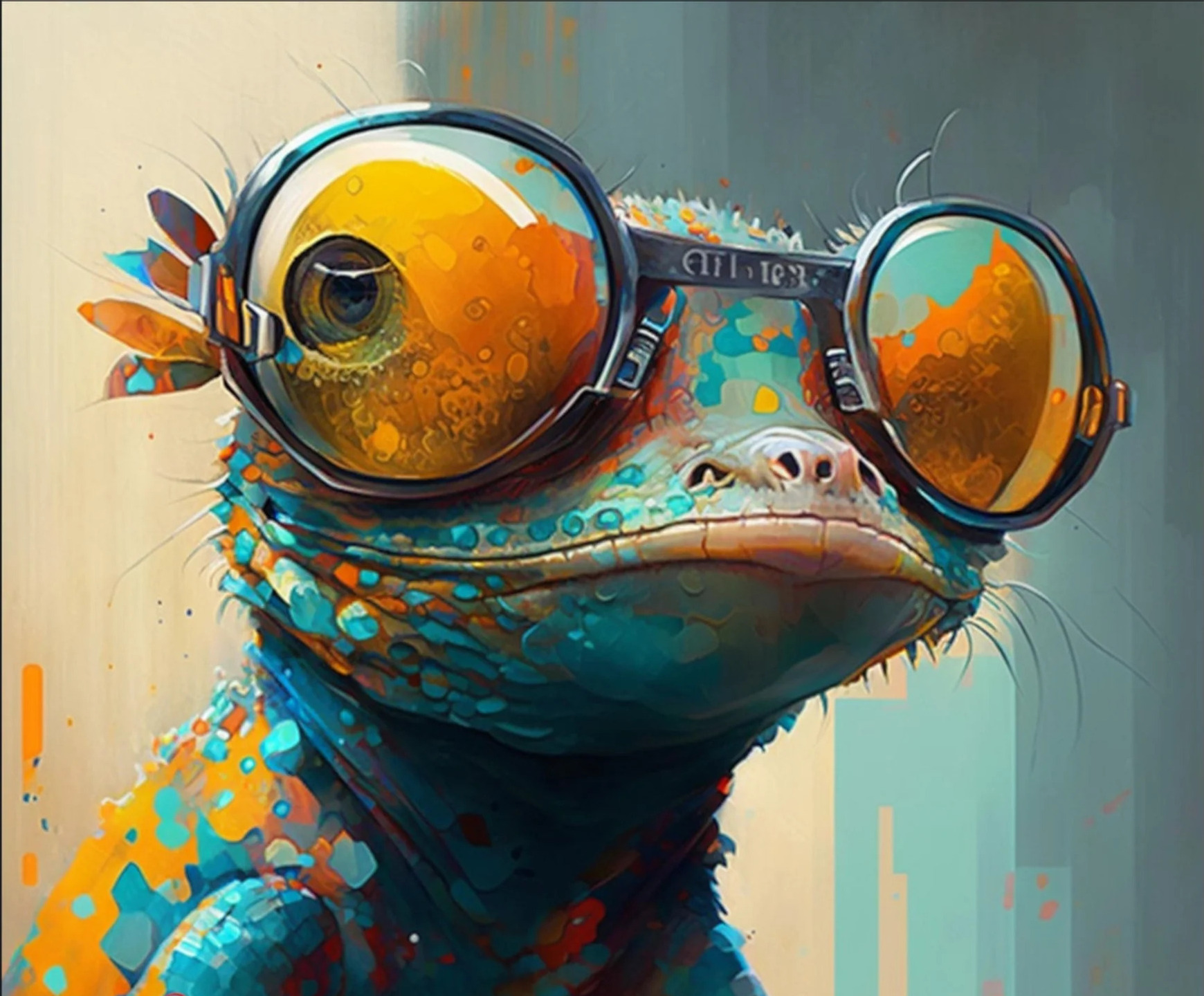 Gecko mit Brille